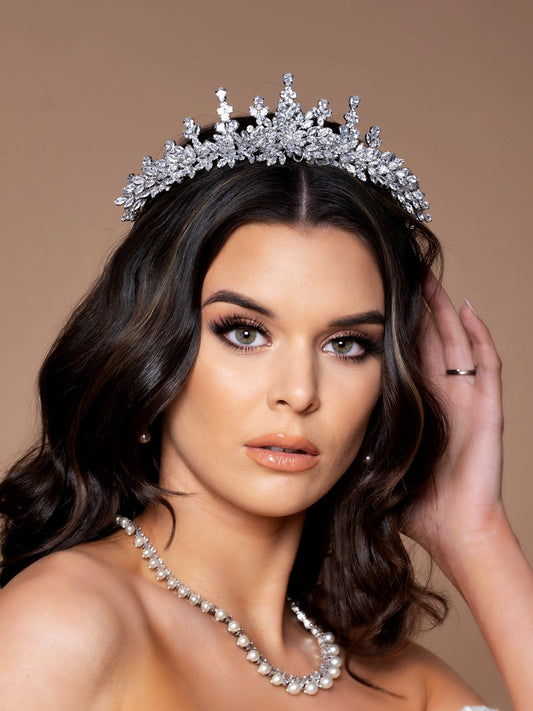 Rihana Swarovski Bridal 3D Crown, Stunning Unique Wedding Crown