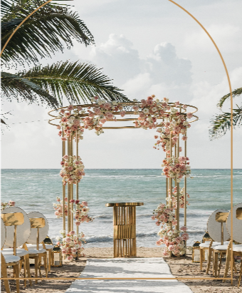 Romance in Gold Mexico Wedding Package