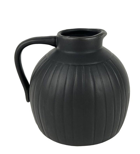 Black Ceramic Pitcher Vase