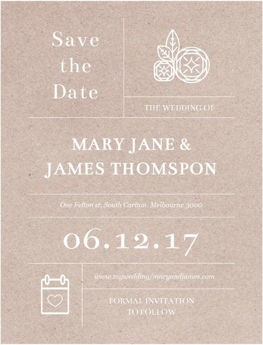 Type On Line Save The Date Cards by Phabo R.