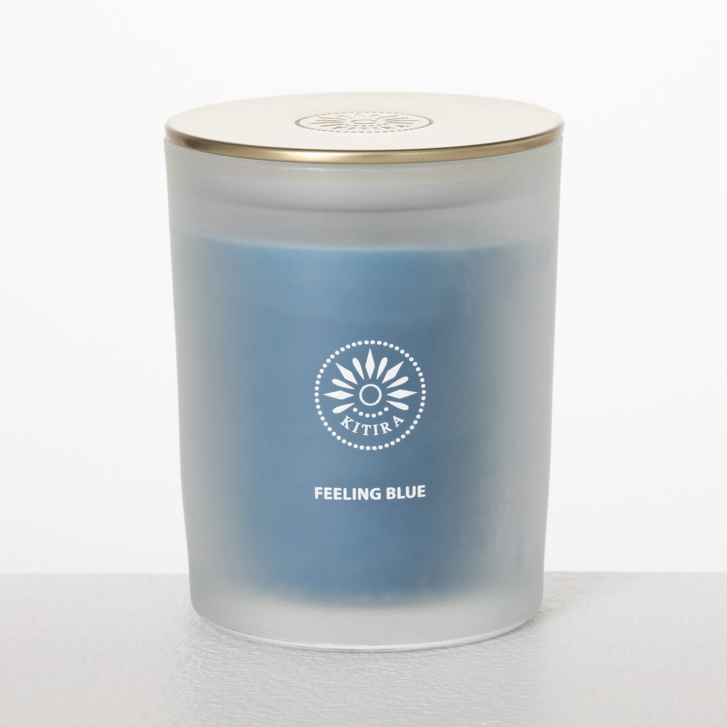 Feeling Blue Frosted Candle