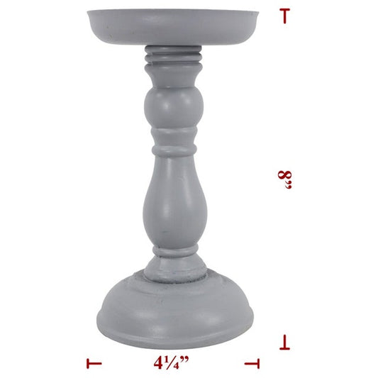 8" Gray Candle Holder