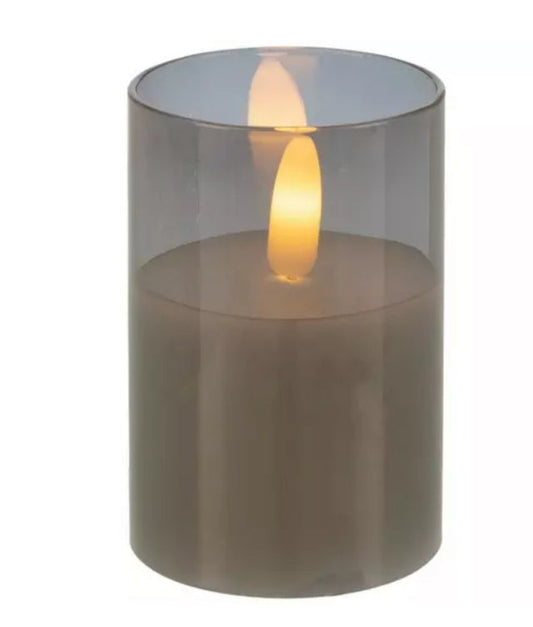 2x3" Gray Glass Timer Candle