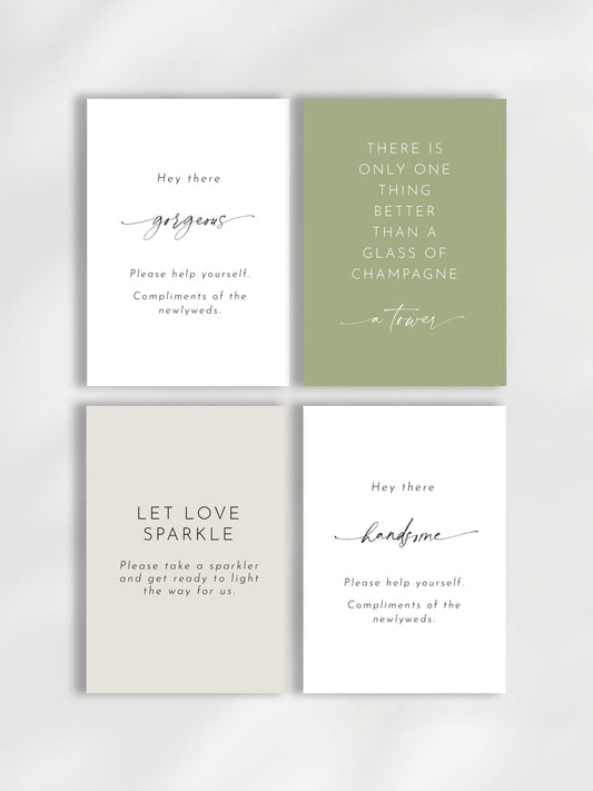 Odite Decorative Signage | Free-Standing | Toiletries Sign | Guest Book Sign | Champagne Tower Sign + More