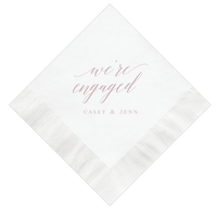 We're Engaged Cocktail Napkins