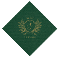 Custom Crest Wedding Premium Linun Uncoined Napkins