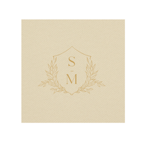 Custom Floral Crest Wedding Premium Linun Uncoined Napkins