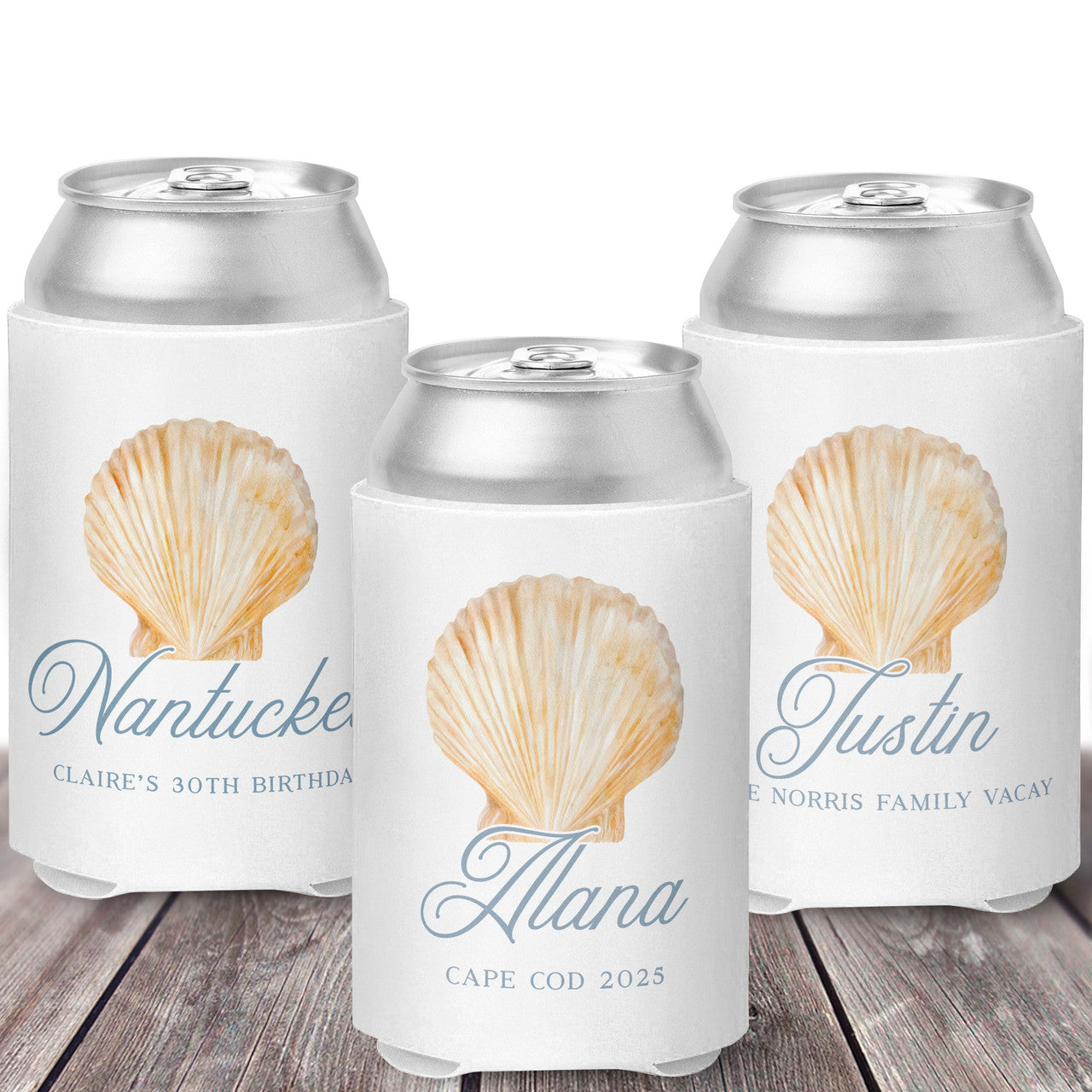 Seashell Can Coolers