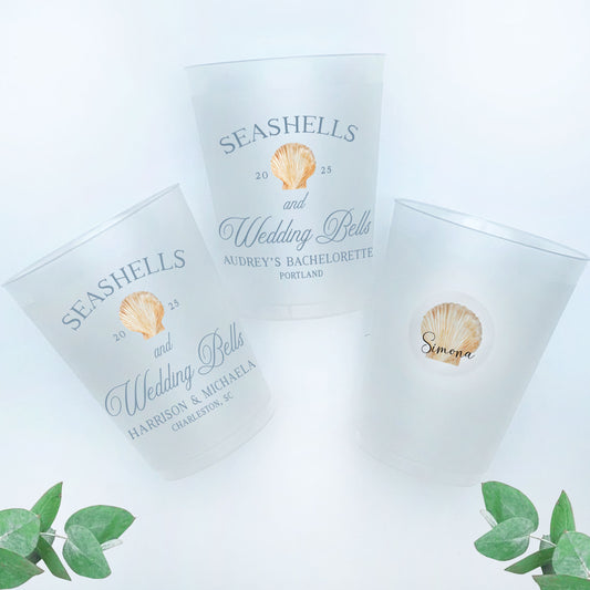 Seashells & Wedding Bells Frosted Cups