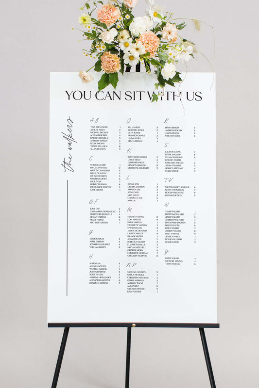 The Hannah | Acrylic Wedding Seating Chart