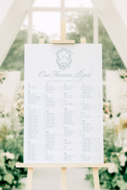 Anderson | Wedding Seating Chart Sign