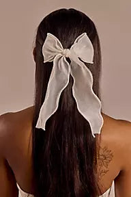 Pearl-Trimmed Hair Bow