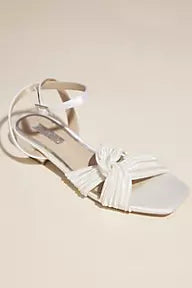 Twisted Strap Satin Flat Sandals