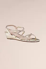 Kadie Low Wedge Crisscross Strap Sandals