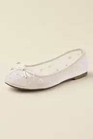 Scattered Pearl Mesh Ballet Flats