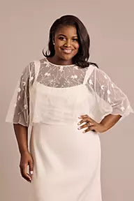 Floral Beaded Mesh Bridal Jacket