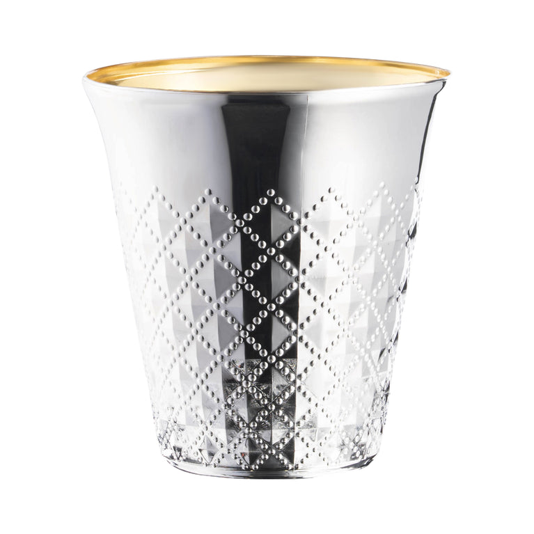 5 oz. Shiny Metallic Aluminum Silver Round Plastic Kiddush Cups