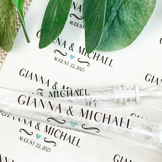 Smitten Wedding Bubble Labels