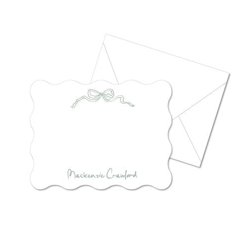 Hand-Drawn Bow Wavy Stationery