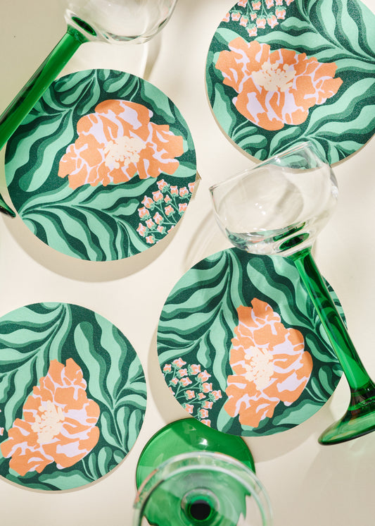 Glitch Floral Coasters - Set of Four
