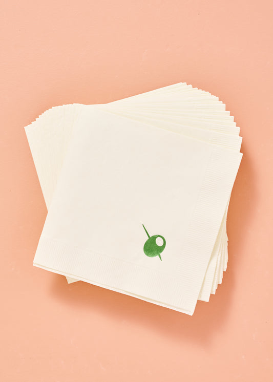 Olive cocktail napkins