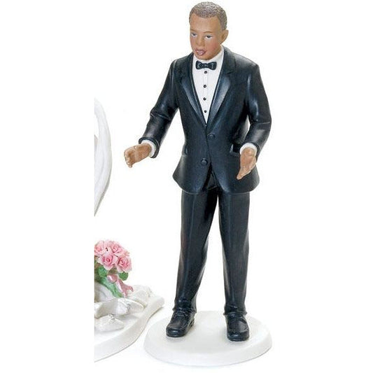 "Surprised Groom" Mix & Match Cake Topper (African American)