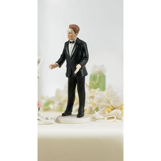 "Surprised Groom" Mix & Match Cake Topper (Caucasian)