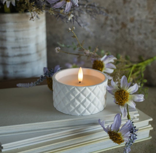 4" Diamond Cement Timer LED Candle