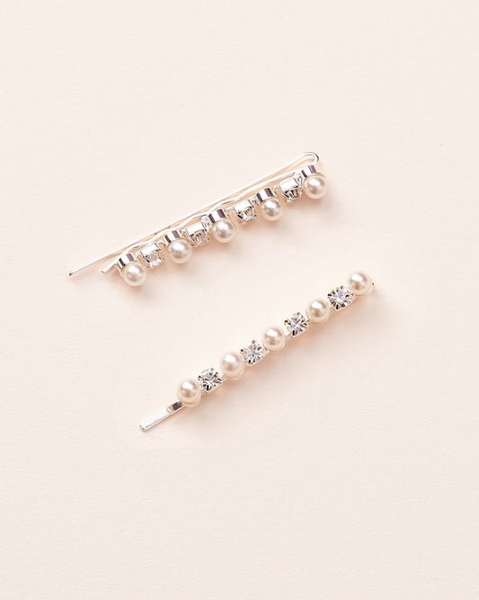 Pearl & Crystal Bobby Pins (Set of 2)