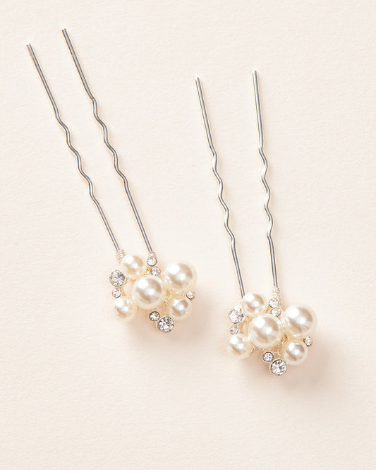 Pearl Cluster Hair Pins (Set of 2)