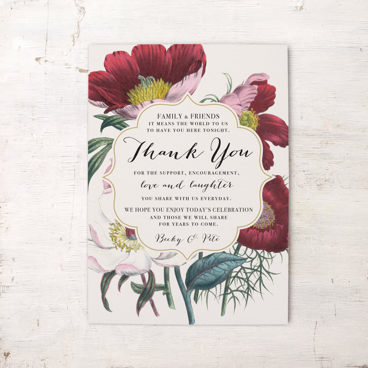 Floral Boho Reception Thank Yous