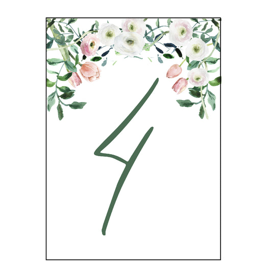 Sage & Tulips | Table Numbers