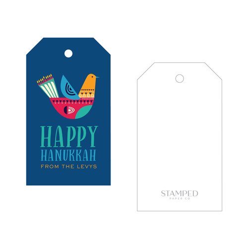 Modern Bird Hannukah Gift Tag