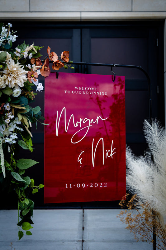 3D Acrylic Welcome Wedding Sign. Laser Welcome - Lioness