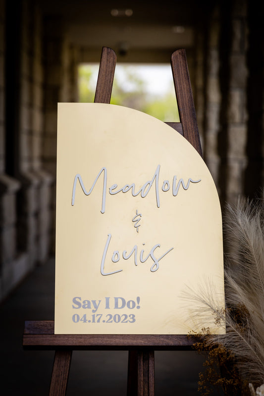 3D Acrylic Welcome Wedding Sign. Laser Welcome - Say I Do