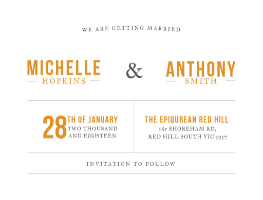 The Modern Wedding Save The Date Cards by Verena Ivy J.