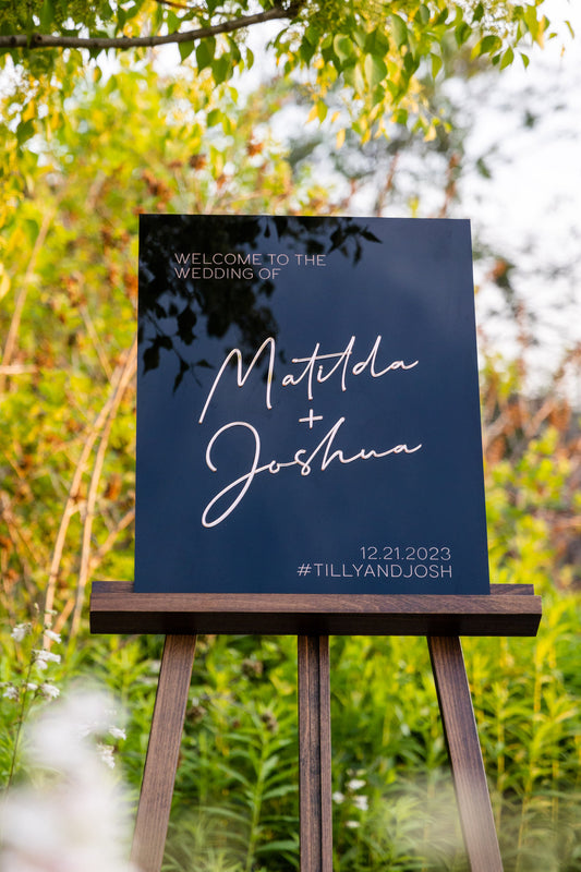 3D Acrylic Welcome Wedding Sign. Laser Welcome - Dalmatins