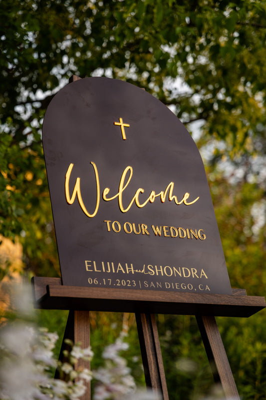 3D Acrylic Welcome Wedding Sign. Laser Welcome - Sinthya