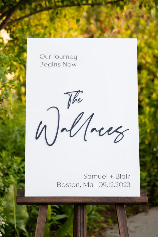 3D Acrylic Welcome Wedding Sign. Laser Welcome - Journey