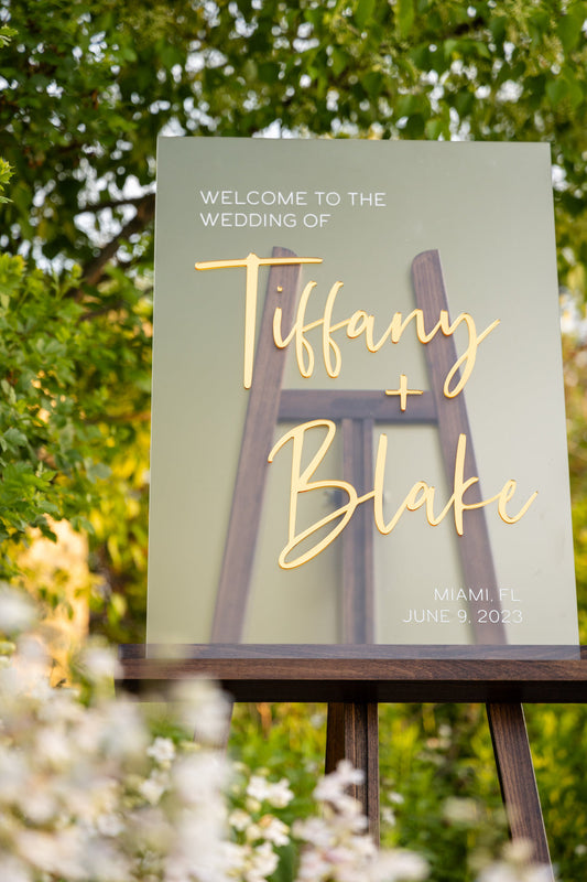 3D Acrylic Welcome Wedding Sign. Laser Welcome - Handsel