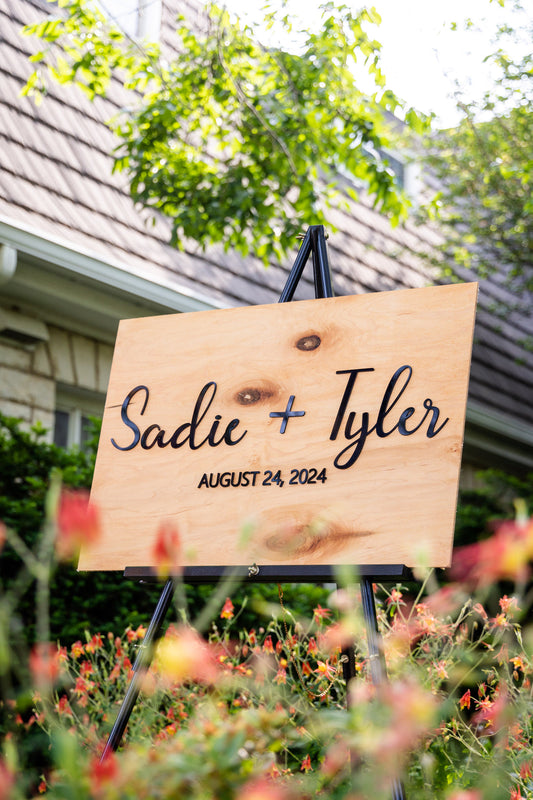 Welcome 3D Wedding Sign. Laser Welcome - Marshmallow