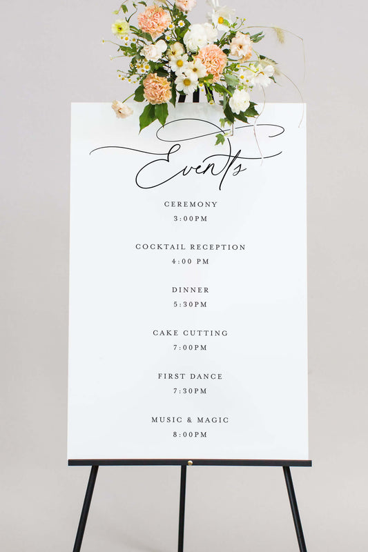 The Krista | Acrylic Order Of Events Wedding Sign