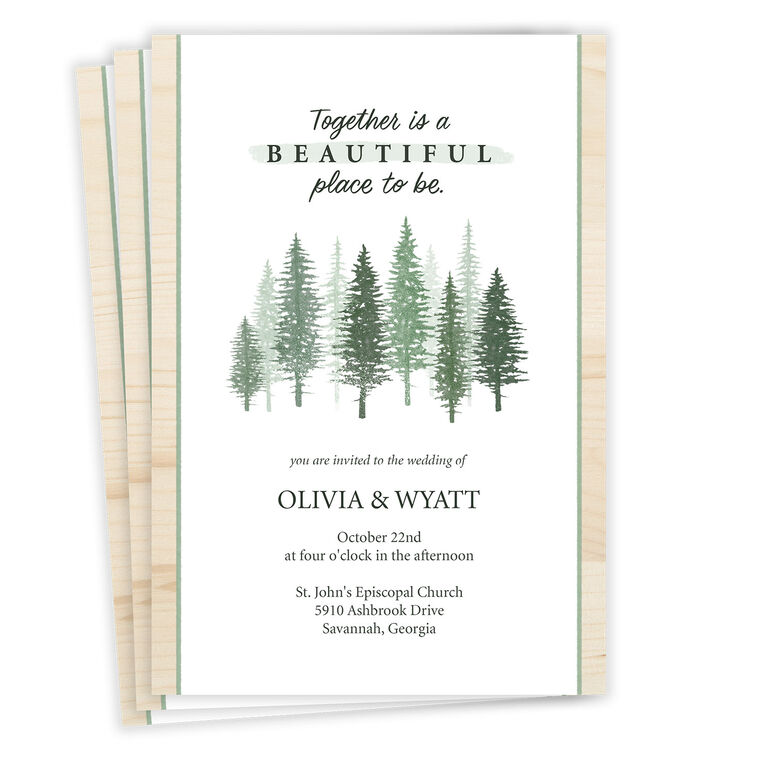 Woodland Flat Wedding Invitation