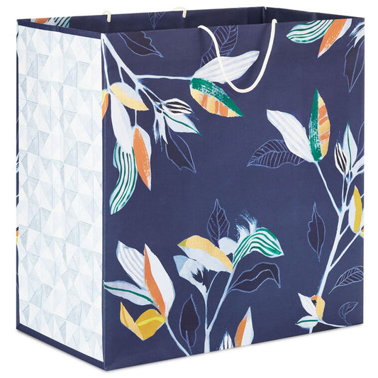 15" Tropical Stems on Navy Extra-Deep Gift Bag