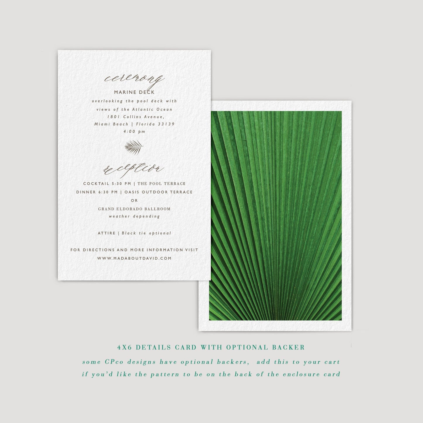 Palm Leaf Enclosure Card | Madelyn