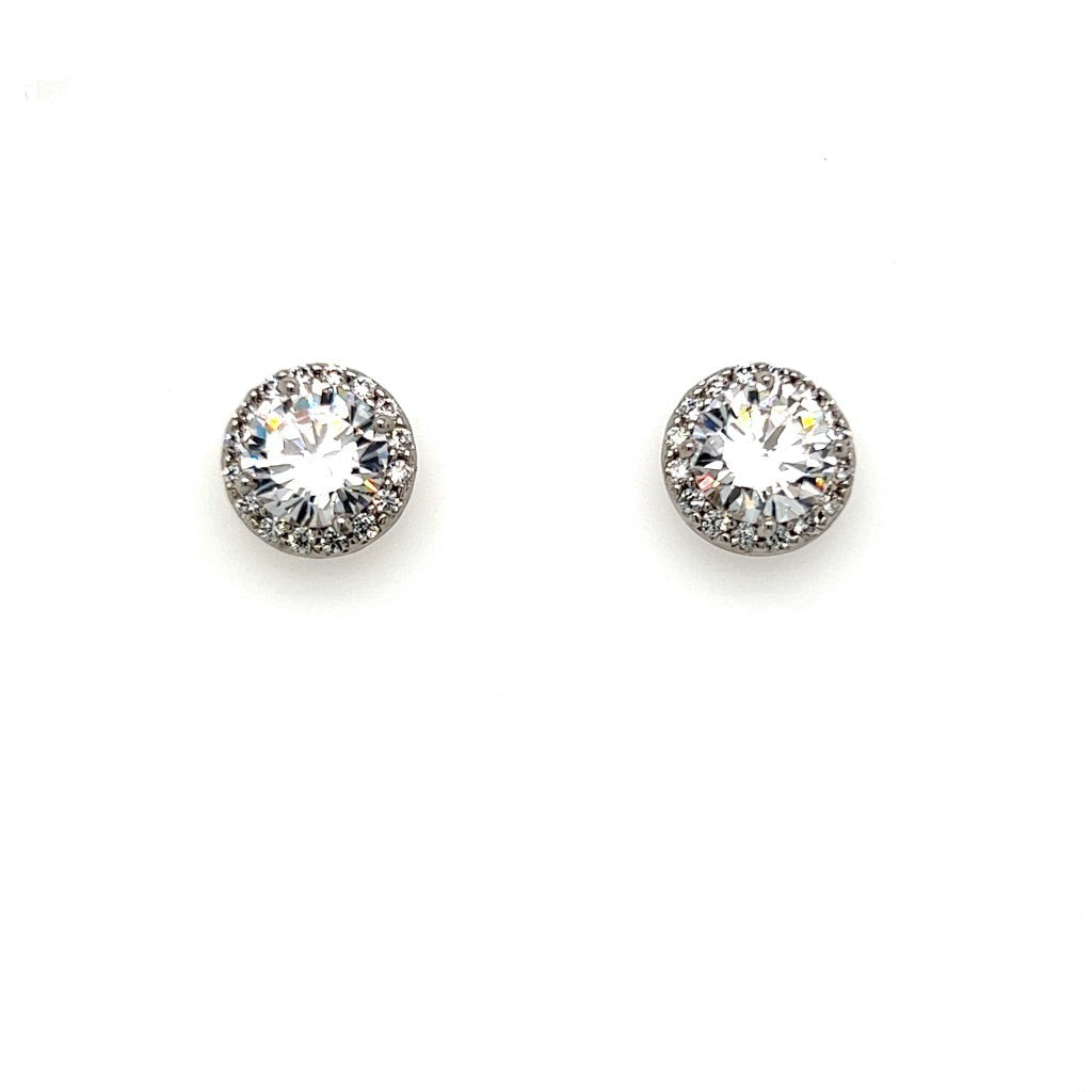 Traditional Cz Stud Earrings Style No. E201