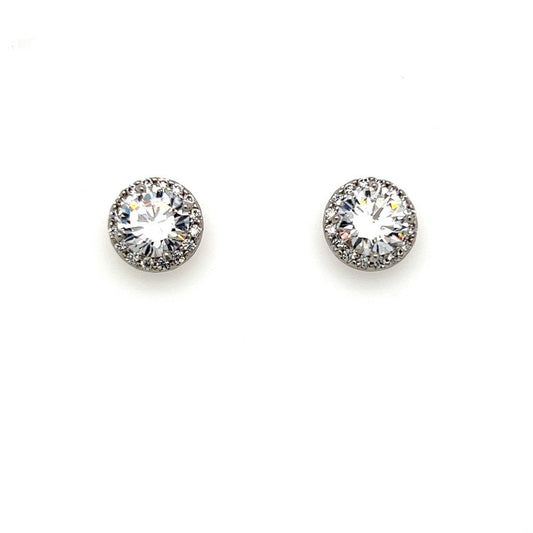 Traditional Cz Stud Earrings Style No. E201