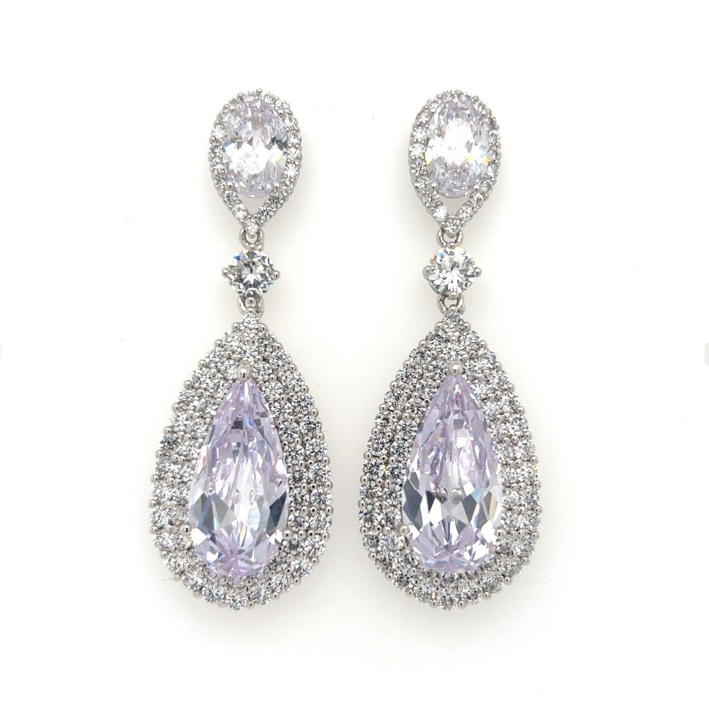 Pear-Shaped Cz Earrings Style No. E147