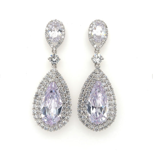 Pear-Shaped Cz Earrings Style No. E147