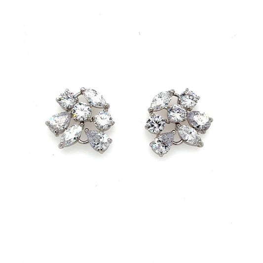 Bold Floral Bridal Stud Earrings Style No. E203